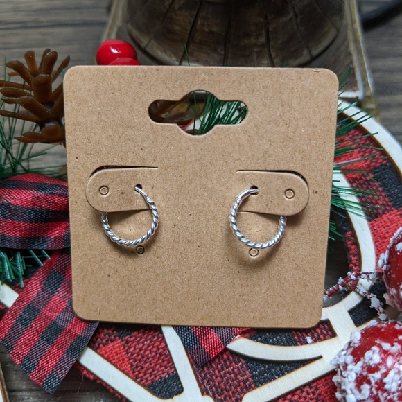 Silver Bali Hoops - Picture 3 of 3